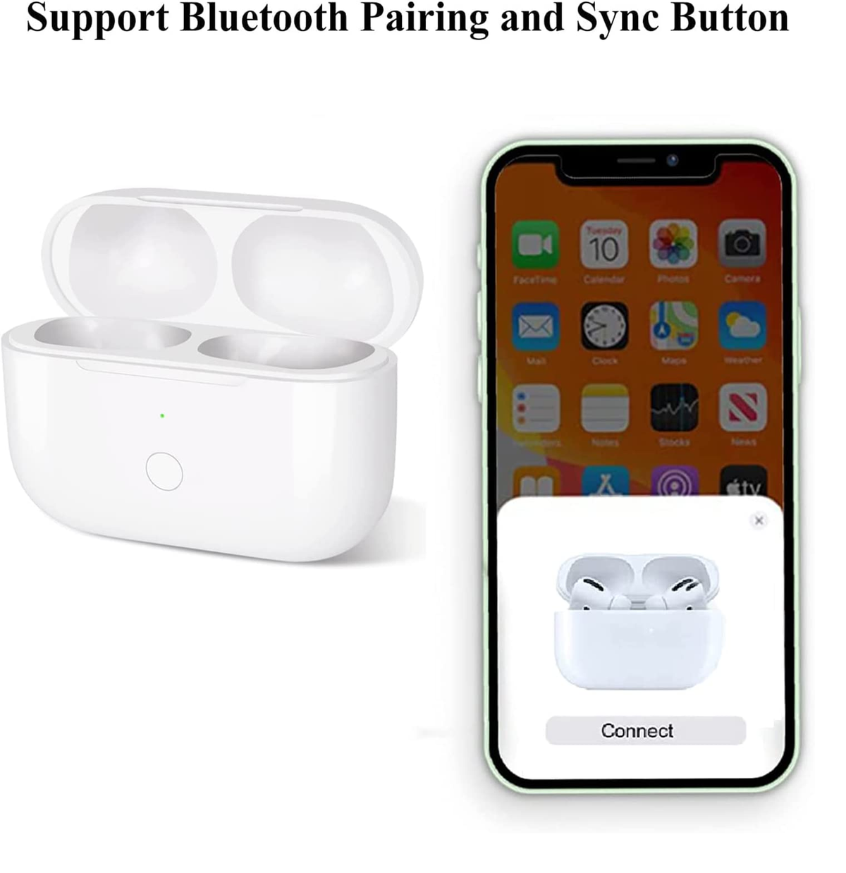 Wireless Charging Case for AirPods Pro with Bluetooth Pairing Button