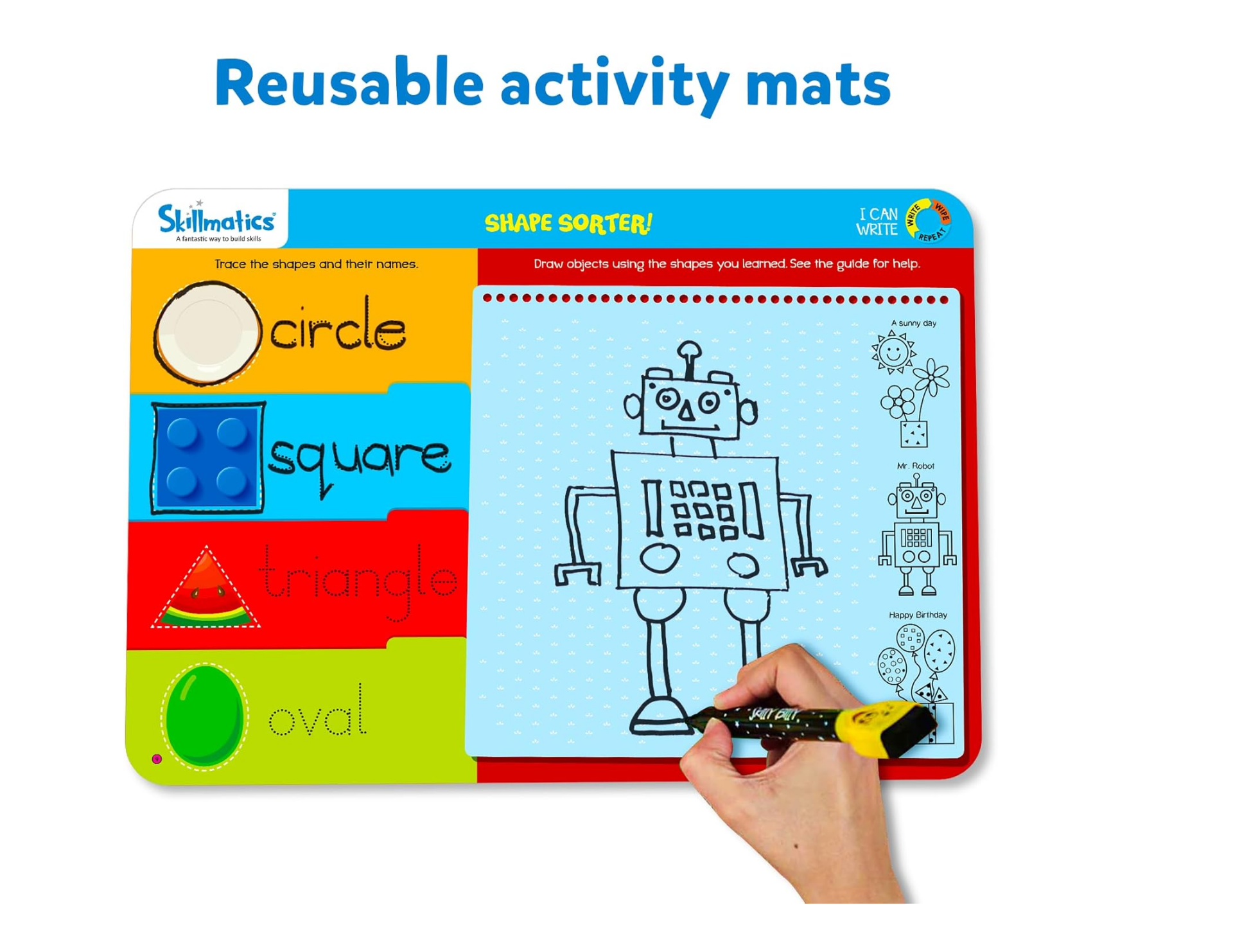 Preschool Learning Activities, Educational Toy and Game, Back to School Supplies, Reusable Activity Mats, Gifts for Students, Kids, Ages 3, 4, 5, 6