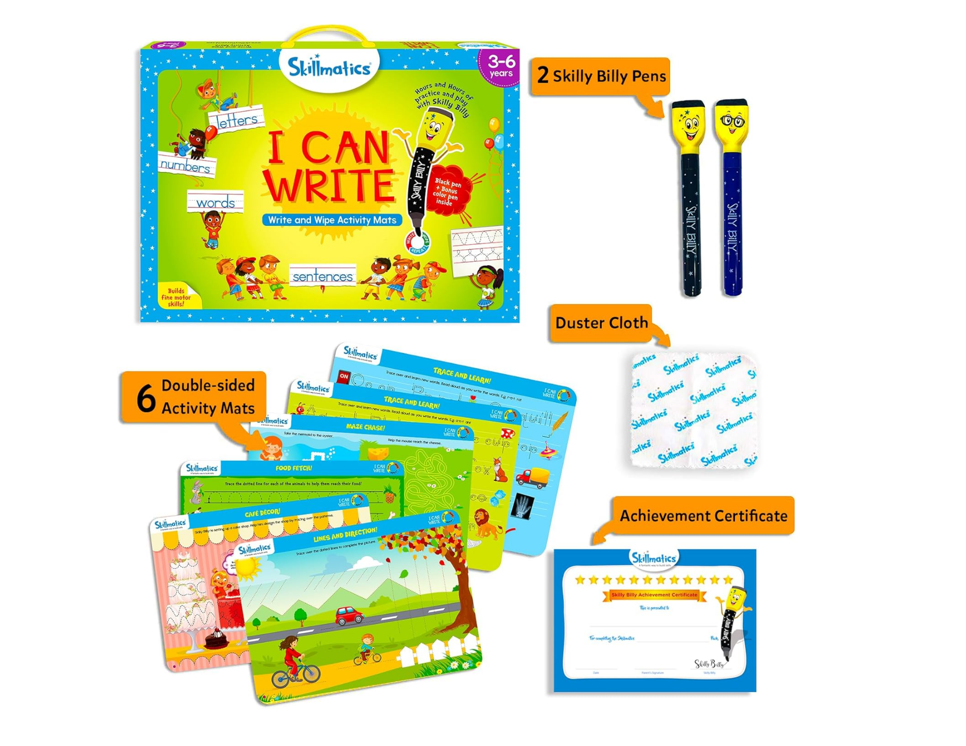 Preschool Learning Activities, Educational Toy and Game, Back to School Supplies, Reusable Activity Mats, Gifts for Students, Kids, Ages 3, 4, 5, 6