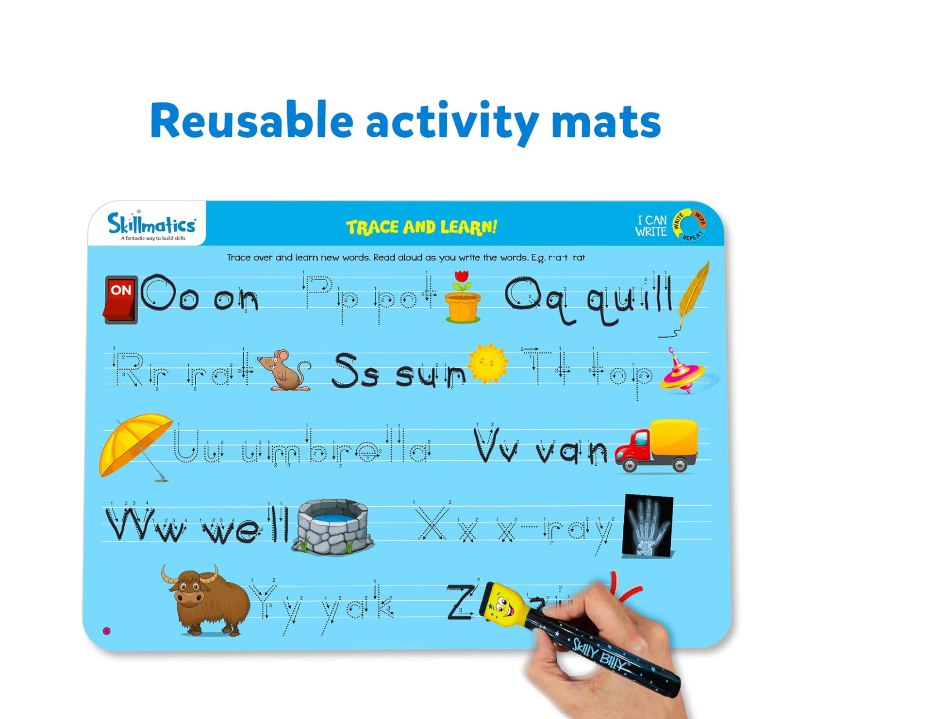 Preschool Learning Activities, Educational Toy and Game, Back to School Supplies, Reusable Activity Mats, Gifts for Students, Kids, Ages 3, 4, 5, 6