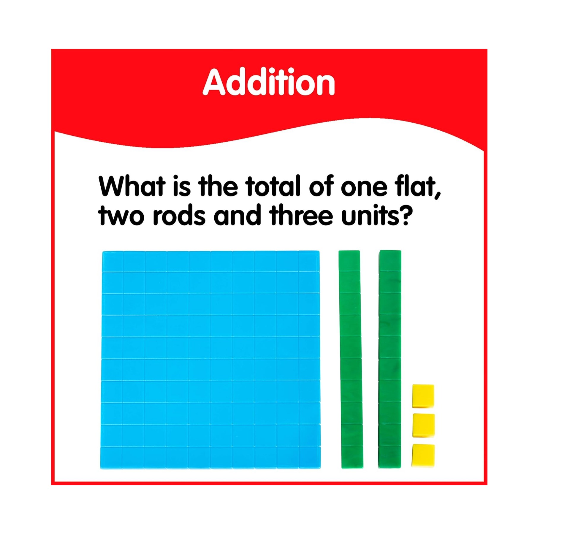 Four Colour Plastic Base Ten Set | 121 Pieces | Hands-on  Maths Manipulative for Kids | Teach Number Concepts, Place Value and Measurement