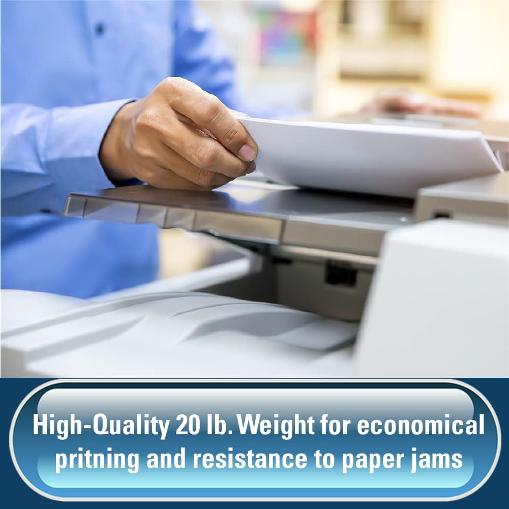 A4 White Paper Sheets 5 Reams – 2500 Sheets - Bright White Paper - Office Printer, Copier Paper