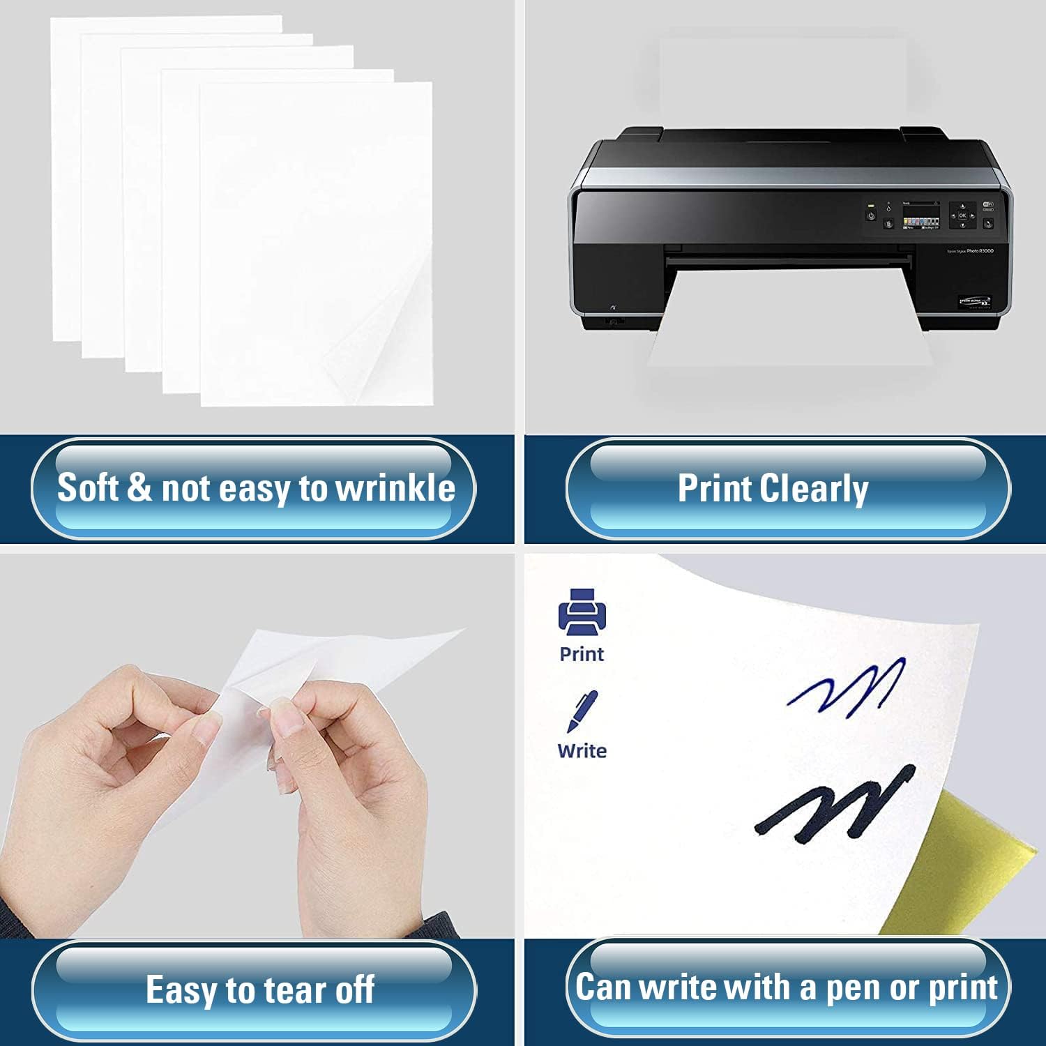 A4 White Paper Sheets 5 Reams – 2500 Sheets - Bright White Paper - Office Printer, Copier Paper