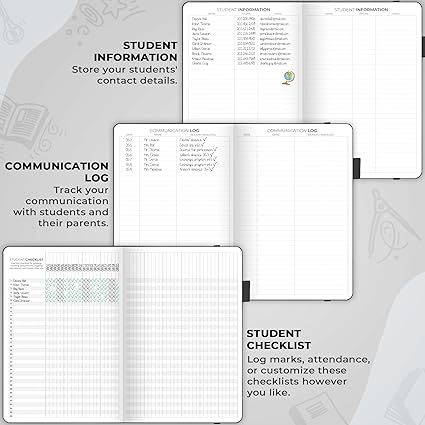 Clever Fox Undated Teacher Planner , A5 Lesson & School Year Organizer (Black, Hardcover)