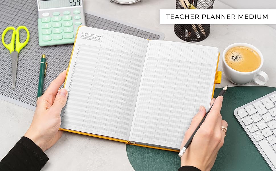 Clever Fox Undated Teacher Planner , A5 Lesson & School Year Organizer (Black, Hardcover)