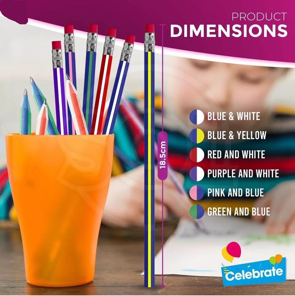 24 Soft Flexible Bendy Pencils with Erasers | Magic Bend Kids Children School