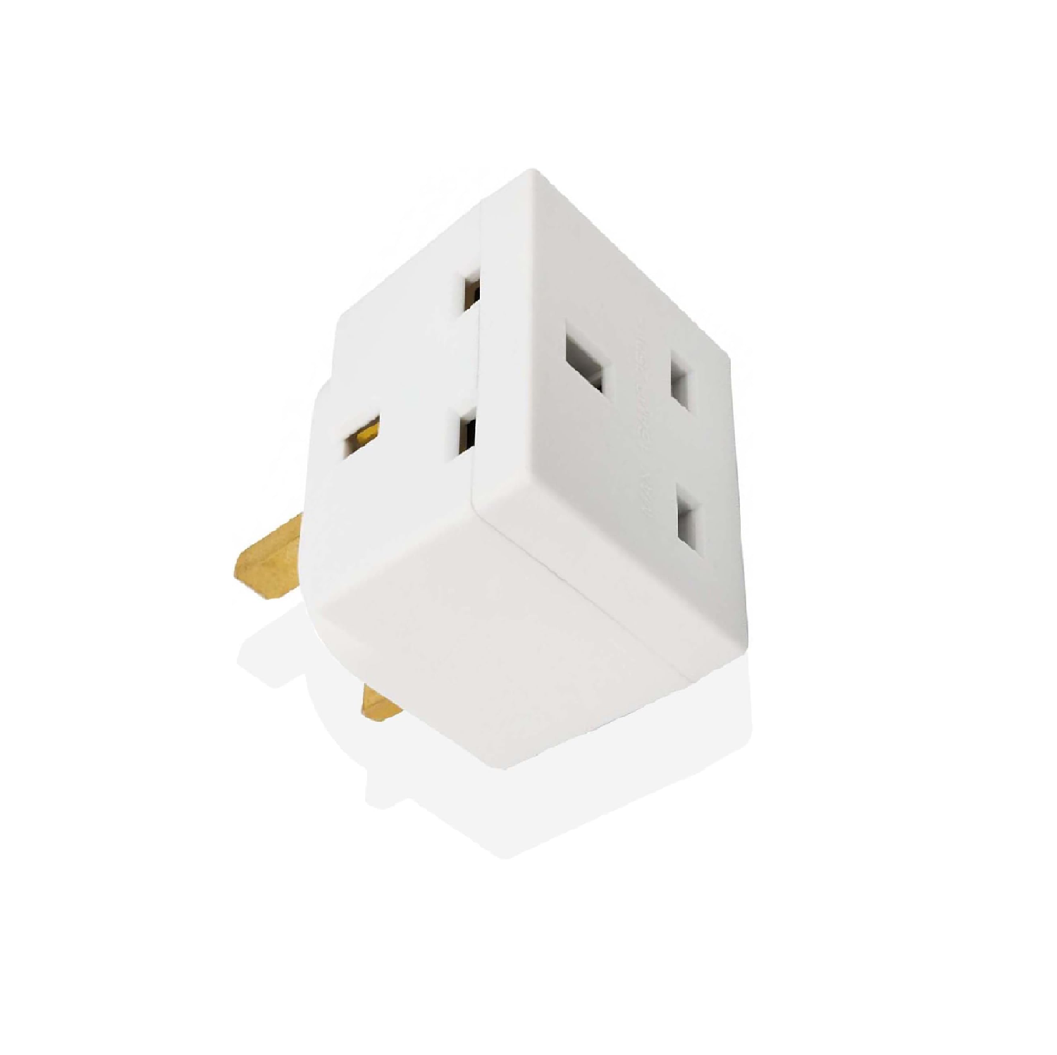 2-Way 13A UK 3-Pin Plug Adaptor Splitter – Multi Socket Wall Cube Extension for Kitchen, Home & Office (Single Pack)