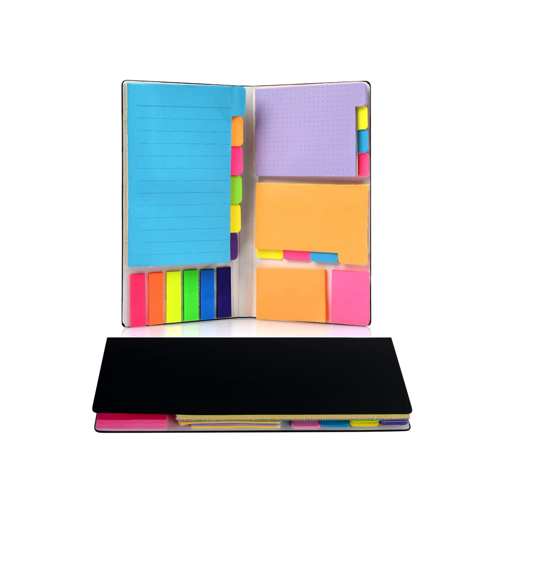 Sticky Note Set, 402 Sheets Self-Stick Divider Memo Notes Pads Bookmark Writing Label Colourful Markers Bookmark with PET Index Lable
