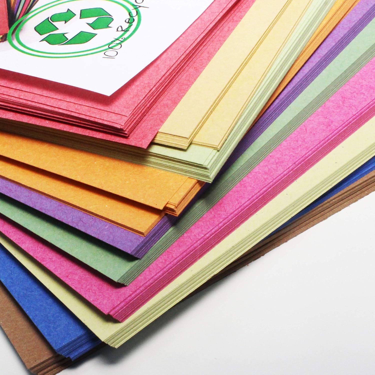 A2 Recycled Sugar Paper Bright Colours 100 Large Sheets in 10 Assorted Colours, Great for Kids Arts & Crafts