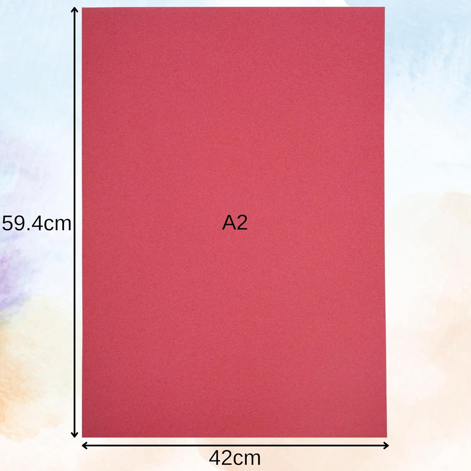 A2 Recycled Sugar Paper Bright Colours 100 Large Sheets in 10 Assorted Colours, Great for Kids Arts & Crafts