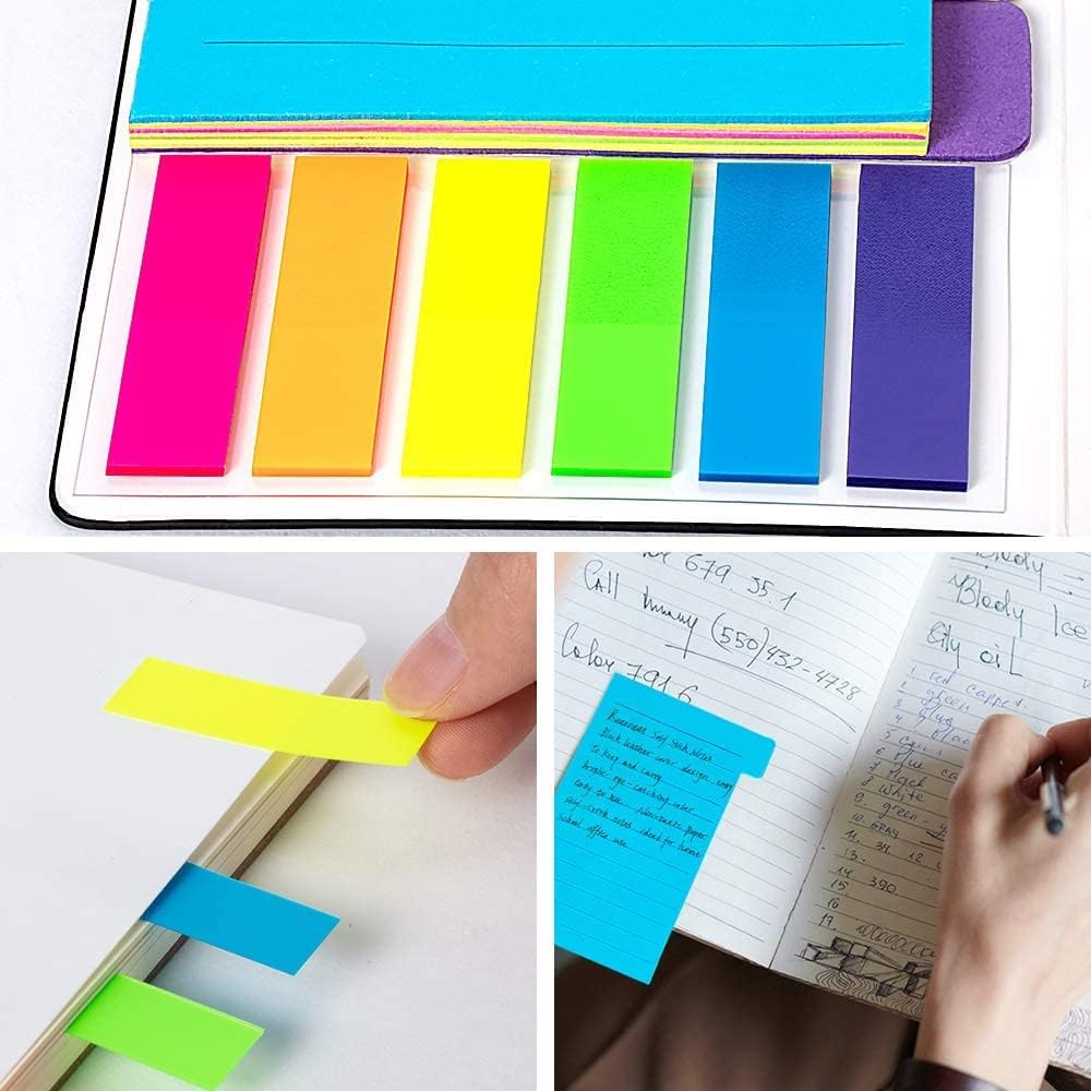 Sticky Note Set, 402 Sheets Self-Stick Divider Memo Notes Pads Bookmark Writing Label Colourful Markers Bookmark with PET Index Lable