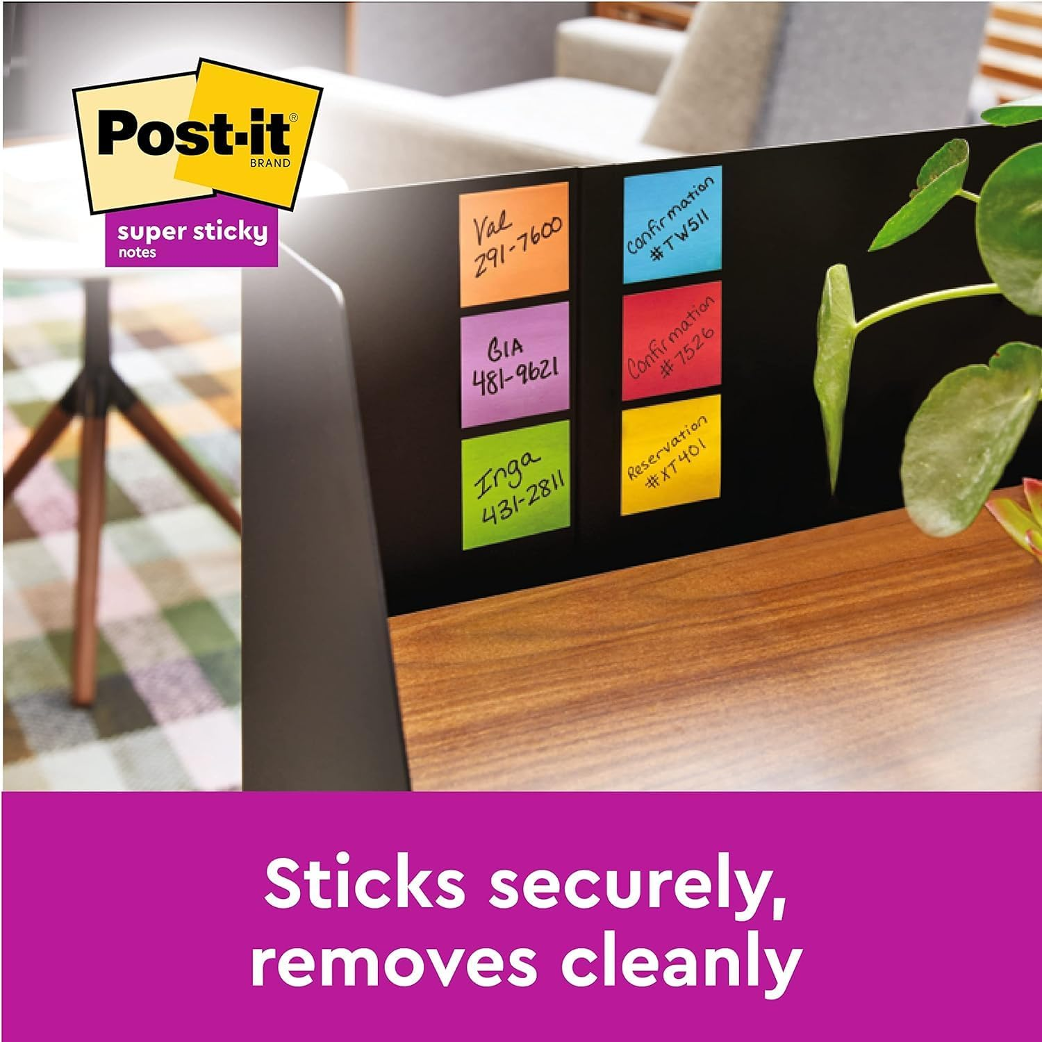 Super Sticky Notes Set – 6 Pads, 540 Sheets, Multi-Coloured, 76x76mm