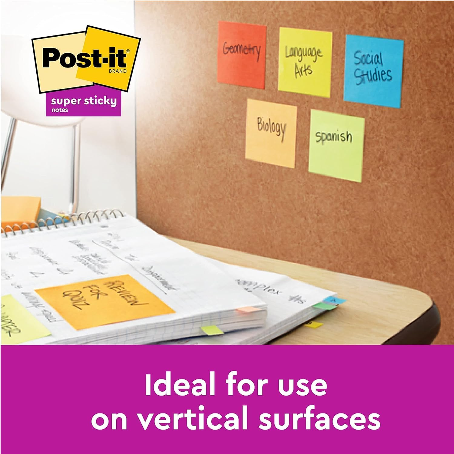 Super Sticky Notes Set – 6 Pads, 540 Sheets, Multi-Coloured, 76x76mm