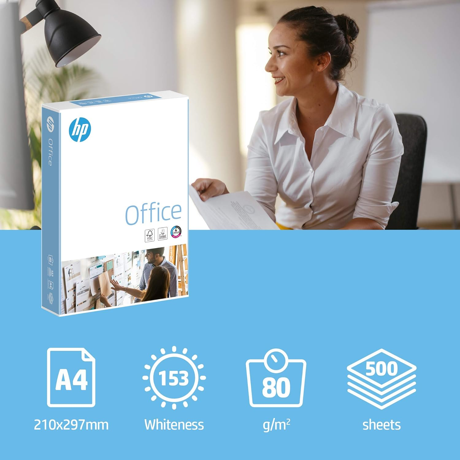 A4 White Paper – 1 Ream (500 Sheets), 80gsm Printer & Copier Paper for Home, Office & School Use