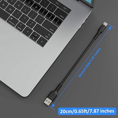 USB C Cable Short [5Pack 20cm], 3A USB Type C Fast Charging Cable 0.2m USB A to USB C Charger Cable