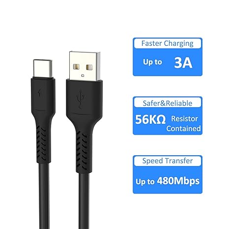 USB C Cable Short [5Pack 20cm], 3A USB Type C Fast Charging Cable 0.2m USB A to USB C Charger Cable