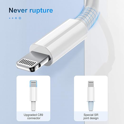 2 Pack Charging Cable 1m, Lightning to USB Cable Cord 1m, 2.4A Fast Charging Apple Phone Short Cables for iPhone13/12/12 mini/ 11/11Pro/Max/X/XS/XR/XS Max/8/7/6/iPad