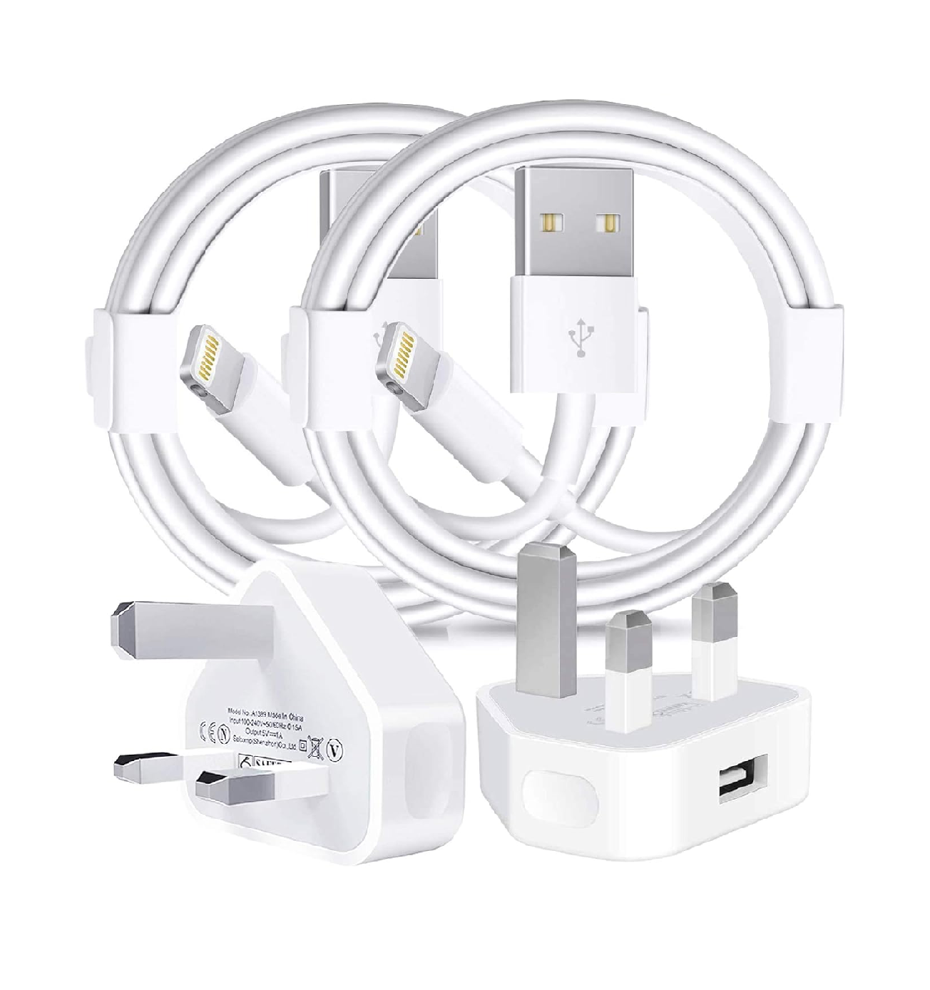 iPhone Charger Plug and Lightning Cable, [Apple MFi Certified] iPhone USB Fast Wall Charging Adapter with 2 Pack Lightning to USB Fast Charging Cord
