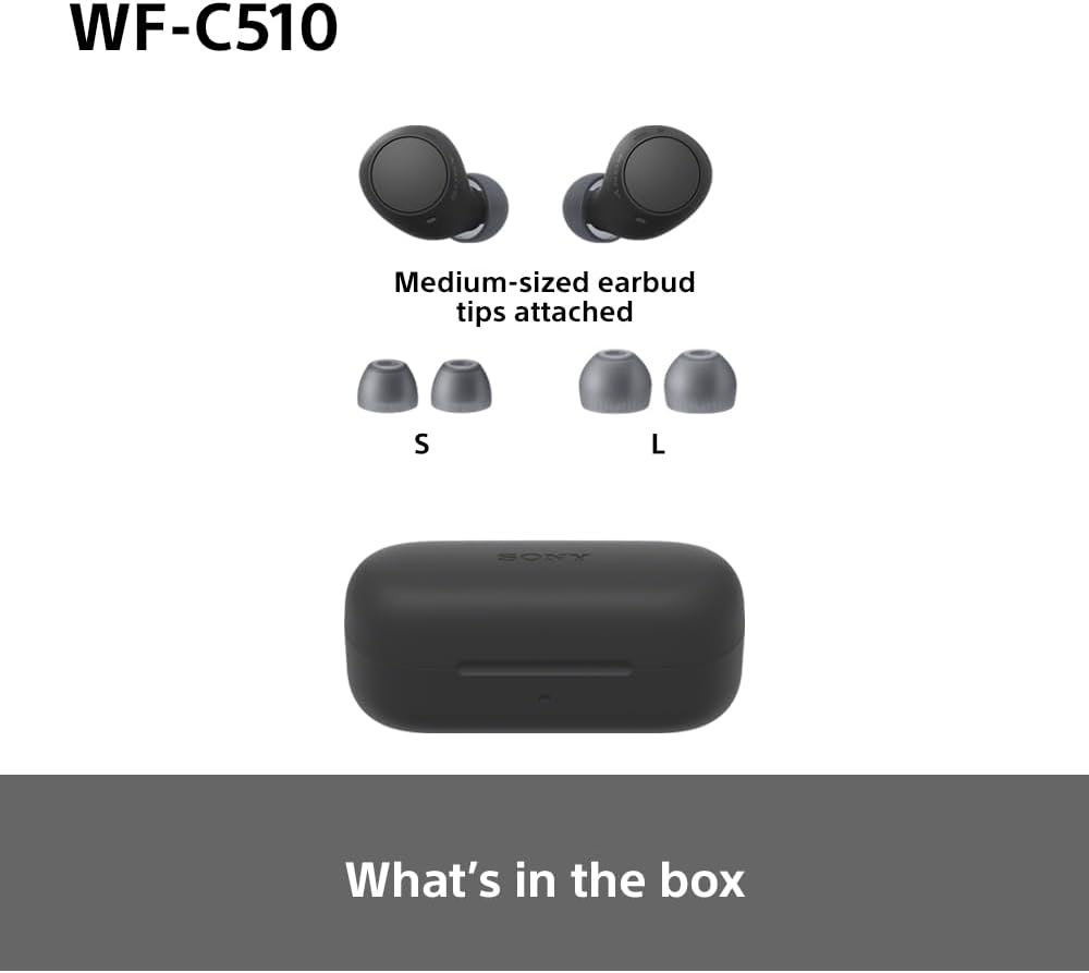 Sony WF-C510 Wireless In-Ear Earbuds – Bluetooth, Multipoint, Ambient Sound, 22H Battery