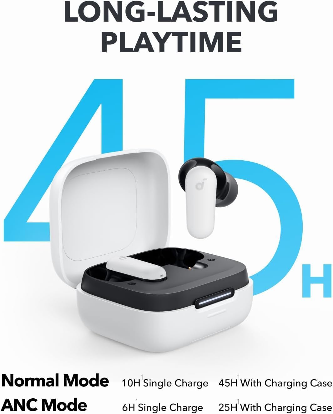 Soundcore P30i by Anker Wireless Earbuds – Smart Noise Cancelling, Powerful Bass, 45H Playtime, 2-in-1 Case & Phone Stand, IP54, Bluetooth 5.4, App Control