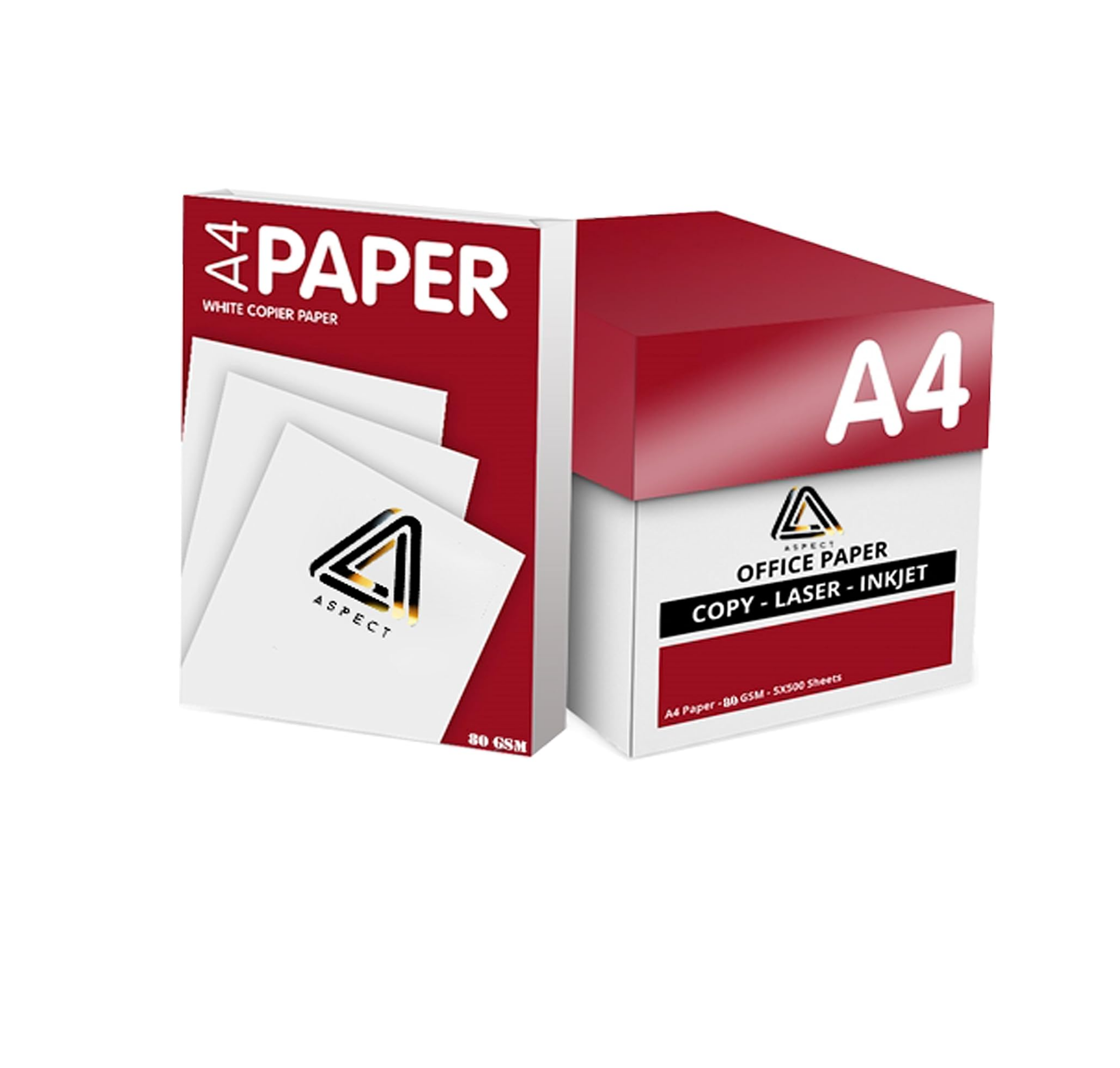 A4 White Paper Sheets 5 Reams – 2500 Sheets - Bright White Paper - Office Printer, Copier Paper