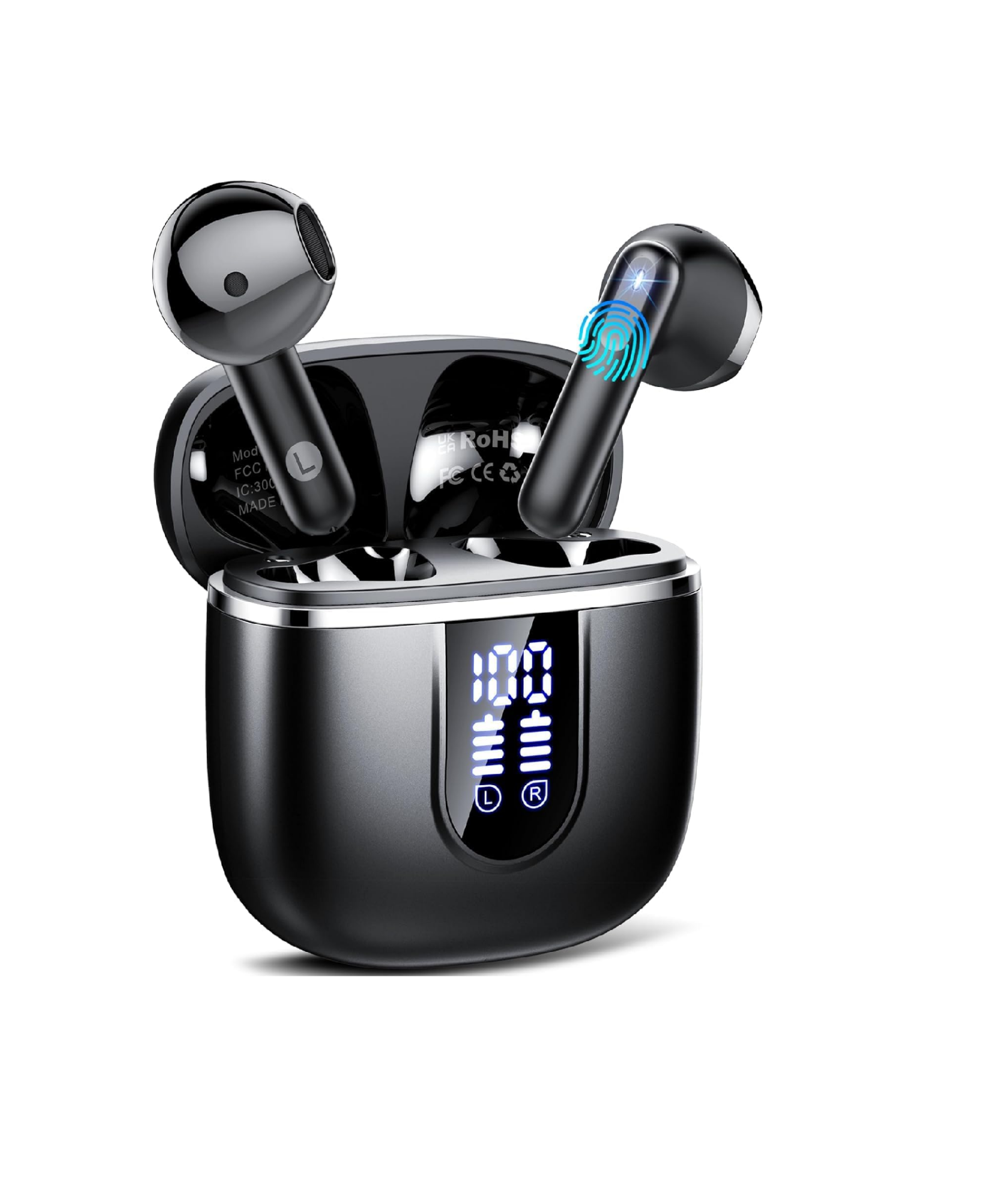 Wireless Bluetooth 5.4 Earbuds – 3D Stereo, 4 ENC Mics, 40H Playtime, Deep Bass, IPX7, USB-C