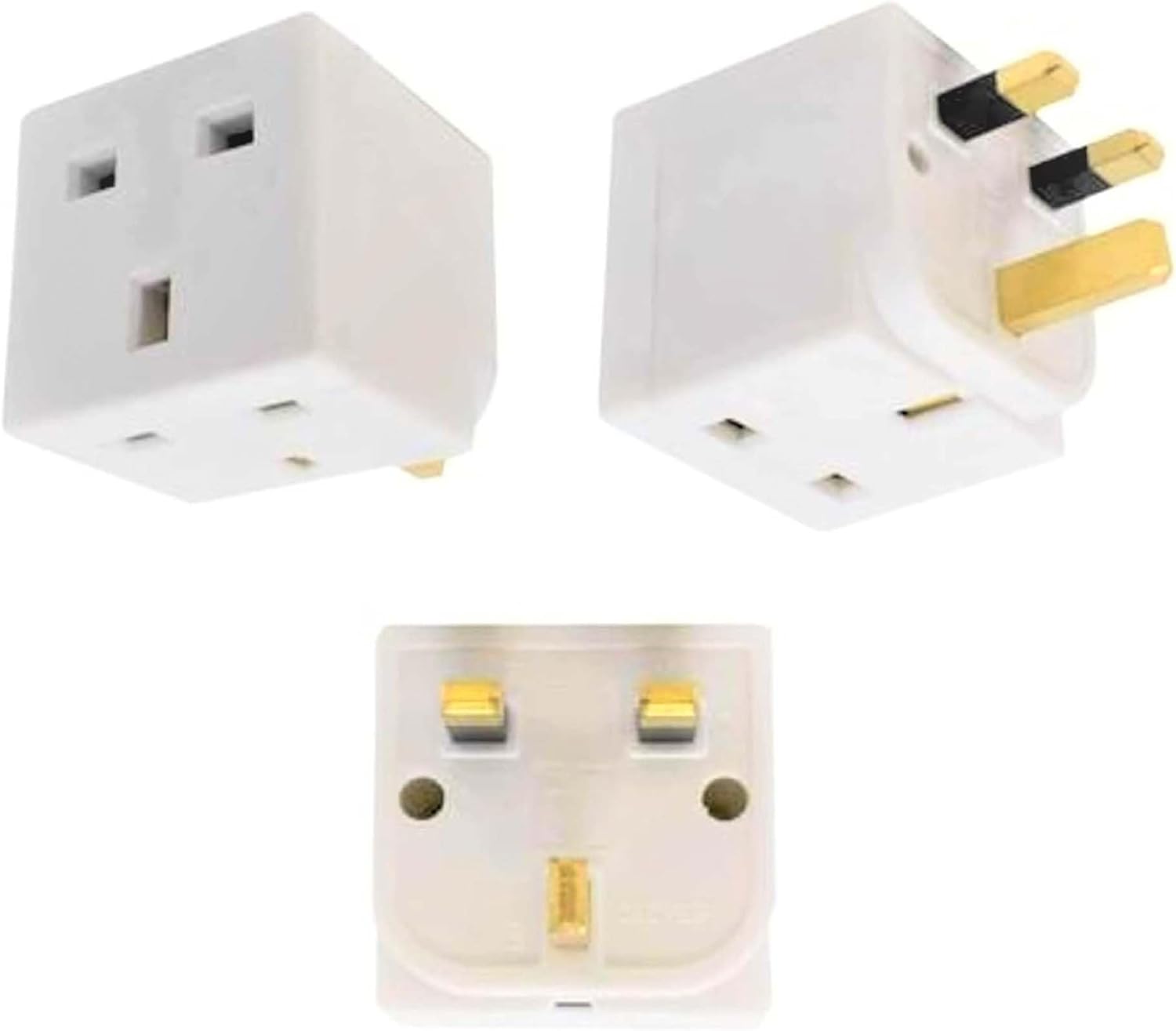 2-Way 13A UK 3-Pin Plug Adaptor Splitter – Multi Socket Wall Cube Extension for Kitchen, Home & Office (Single Pack)