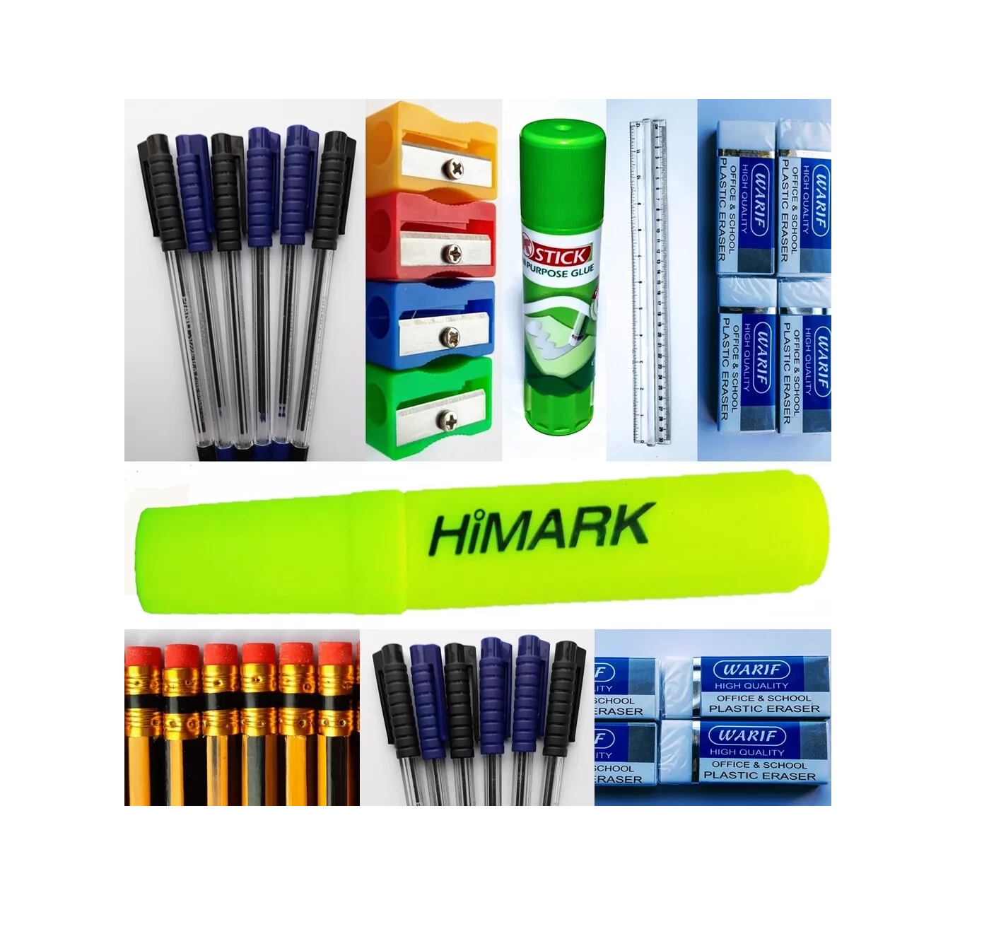 Back to School Stationery Set Pen Pencil Eraser Highlighter Ruler 24 Pcs