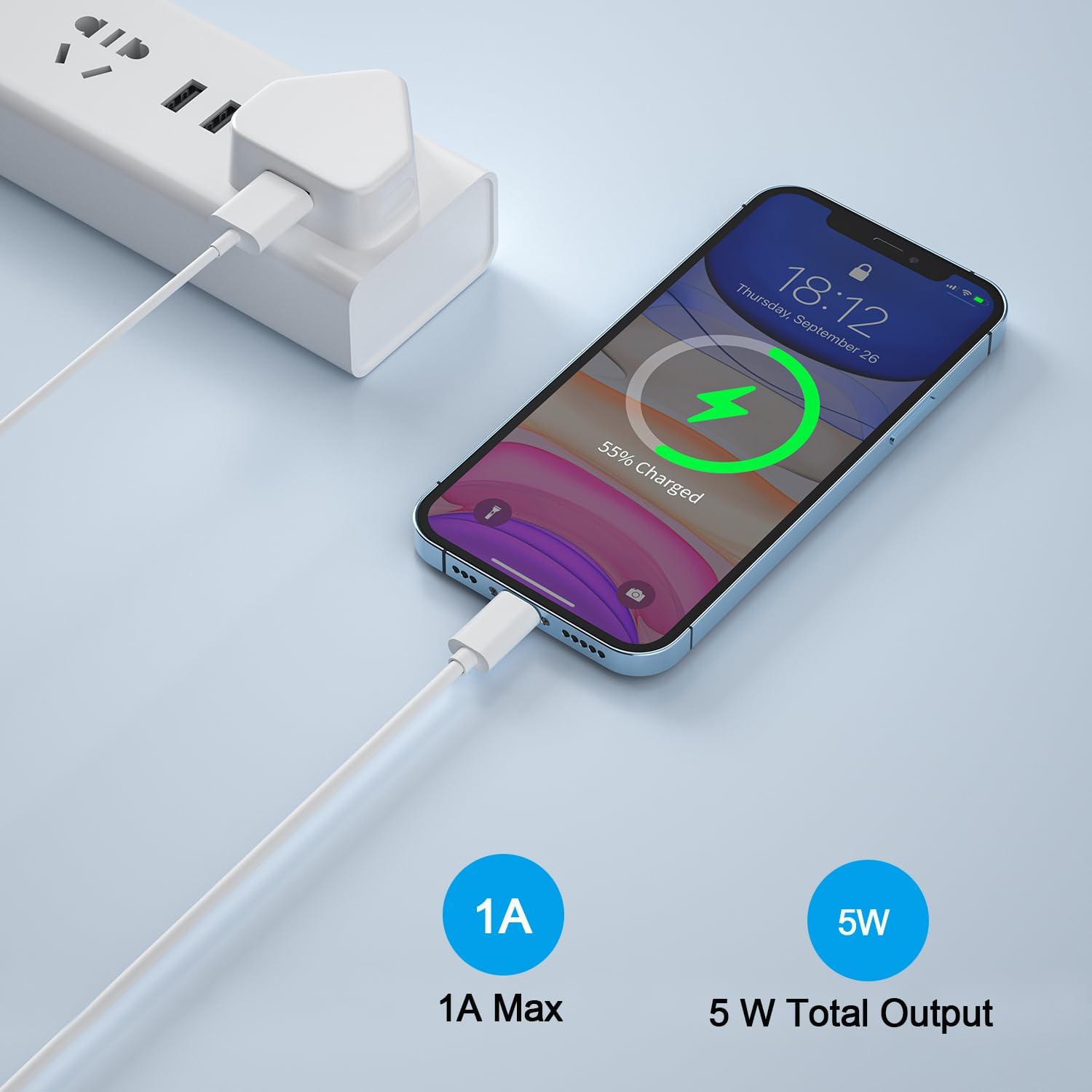 USB Adapter Plug UK 4-Pack – 5V 1A 3-Pin USB Wall Charger Compatible with iPhone 14/14 Pro/14 Plus/14 Pro Max, 13, 12, 11, XR, XS Max, SE, 8, 7, 6, 5
