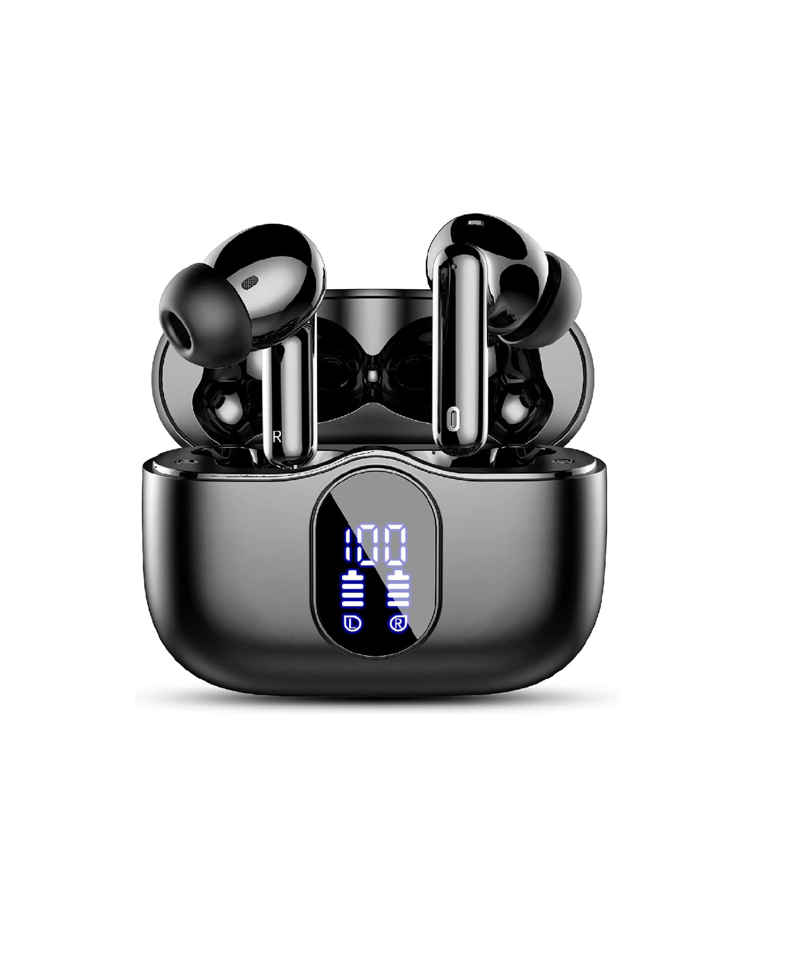 Wireless Earbuds – Bluetooth 5.3, 4 ENC Mics, Deep Bass, Mini Stereo, 36H Playtime, LED Display, IP7 Waterproof