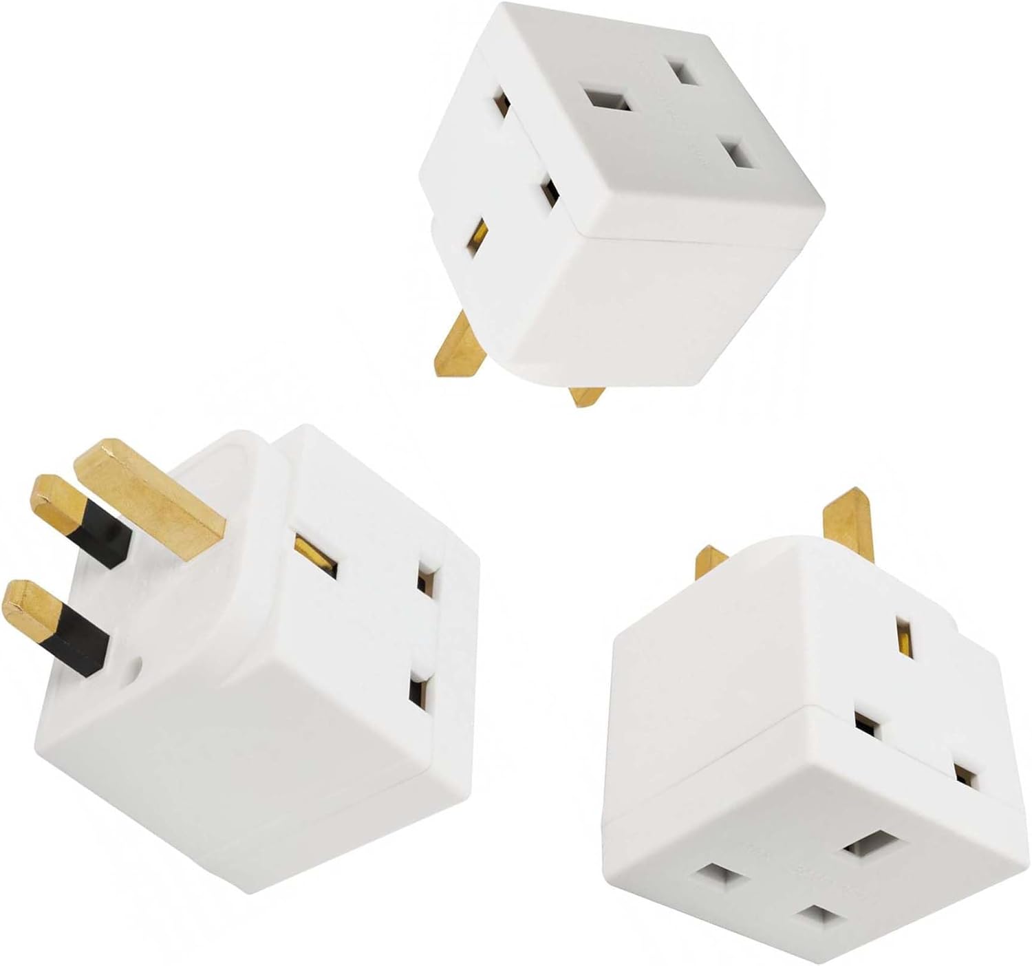 2-Way 13A UK 3-Pin Plug Adaptor Splitter – Multi Socket Wall Cube Extension for Kitchen, Home & Office (Single Pack)