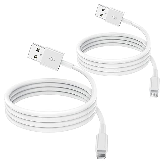 2 Pack Charging Cable 1m, Lightning to USB Cable Cord 1m, 2.4A Fast Charging Apple Phone Short Cables for iPhone13/12/12 mini/ 11/11Pro/Max/X/XS/XR/XS Max/8/7/6/iPad