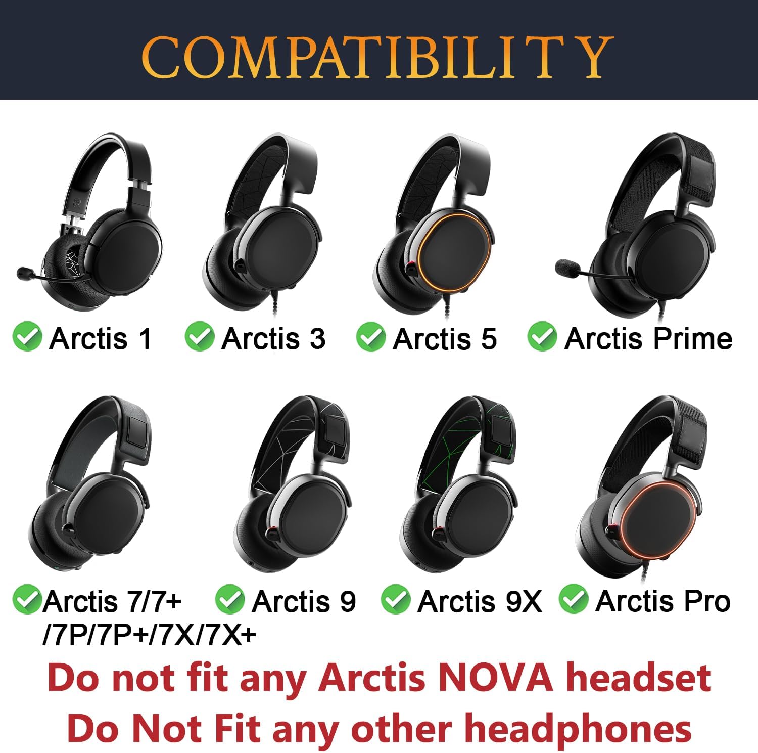 SOULWIT Mesh Earpads for SteelSeries Arctis 7/9/Pro/5/3/1 Black