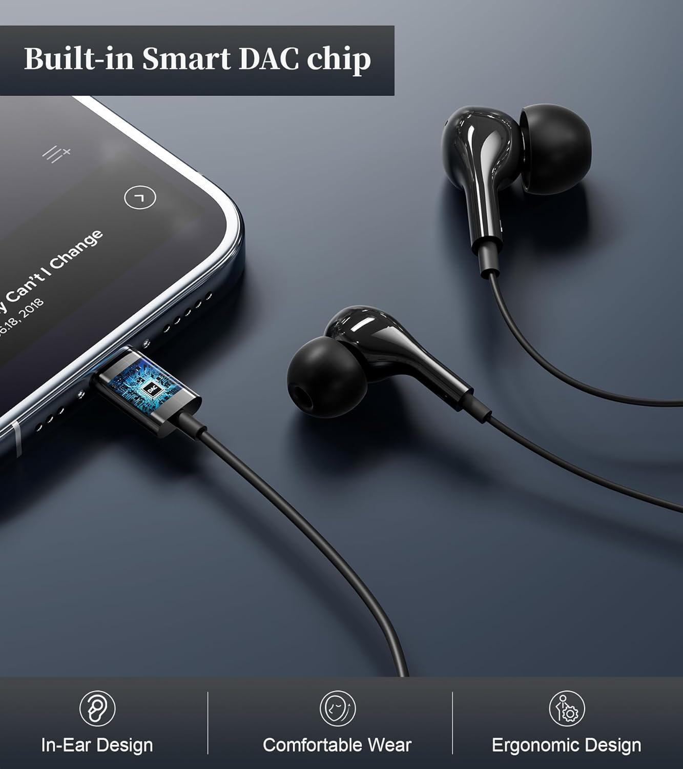 USB C Headphones Samsung S26 S25 iPhone 17 Wired Earbuds Type C 70C