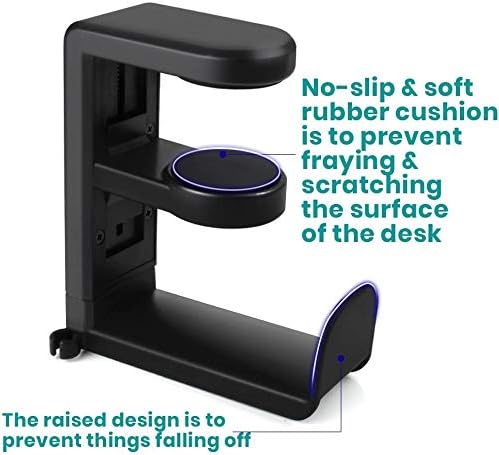 Klearlook 360° Swivel Adjustable Clamp Headphone Stand Holder, Black