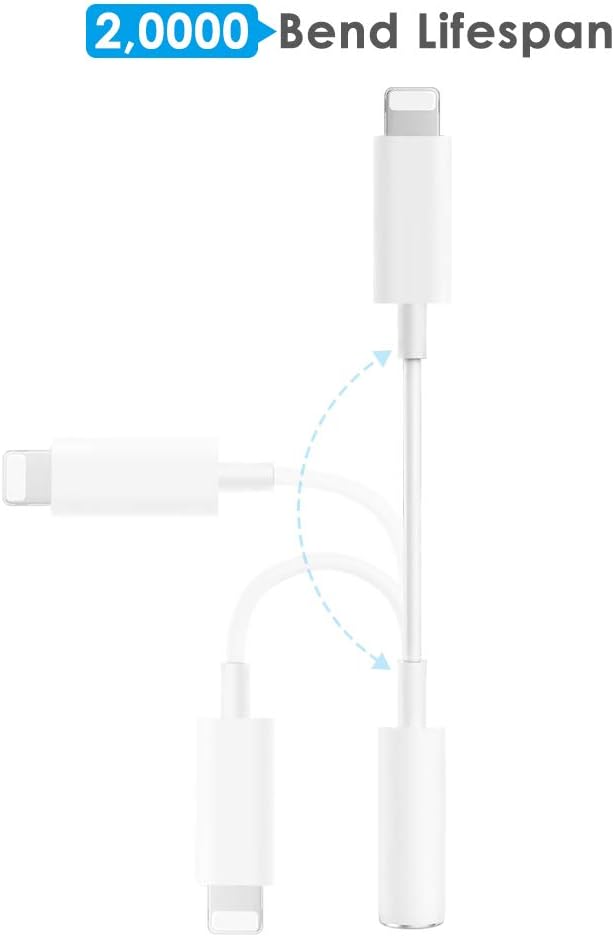 Lightning to 3.5mm Headphone Adapter 2 Pack MFi Certified iPhone Aux Dongle