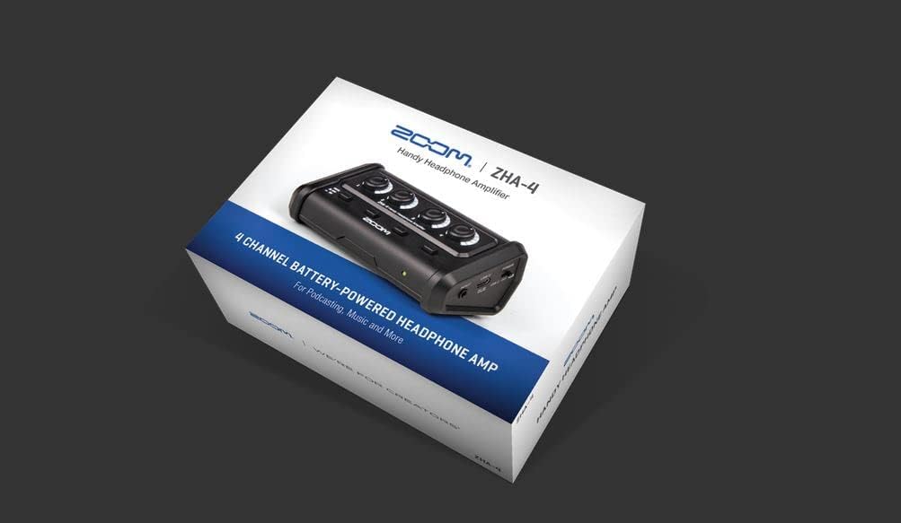 ZOOM ZHA-4 Mobile Headphone Amplifier, 4-Channel 3.5mm Audio Amp
