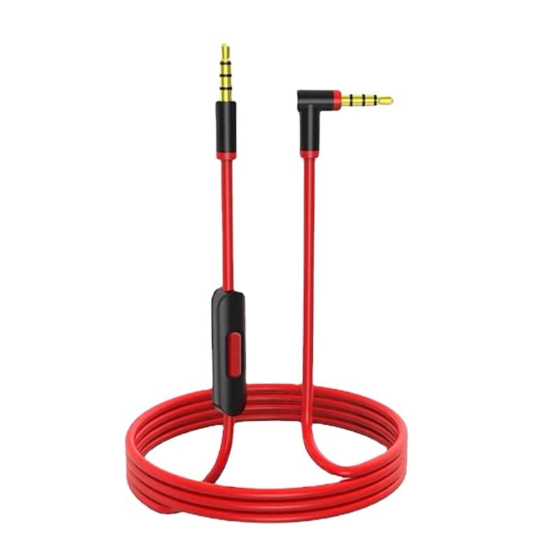 Replacement 3.5mm Cable with Mic for Beats Solo Studio Pro Red