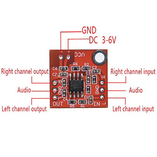 Hailege 5pcs TDA1308 Stereo Headphone Amplifier Board 3V-6V
