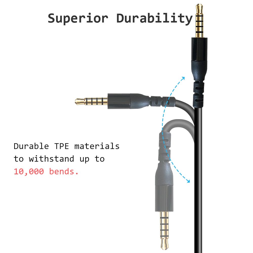 Replacement Audio Cable for SteelSeries Arctis Nova 7 Nova Pro Black