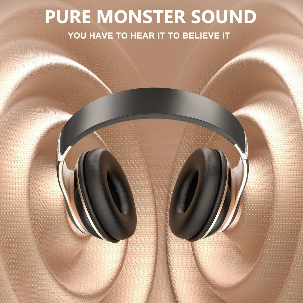 Wireless Over-Ear Headphones, 65H Playtime, 6 EQ Modes, Foldable