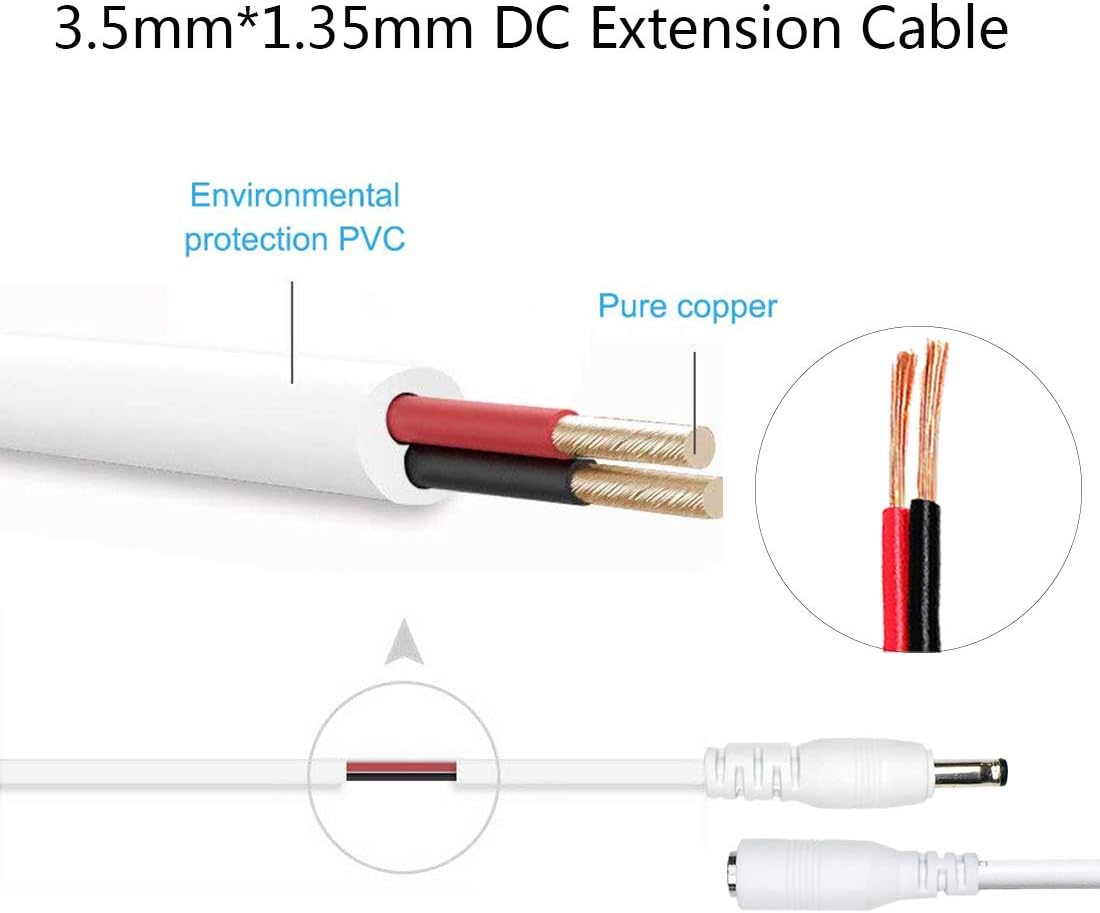 3m DC Power Extension Cable 3.5mm Male to Female for CCTV Cameras