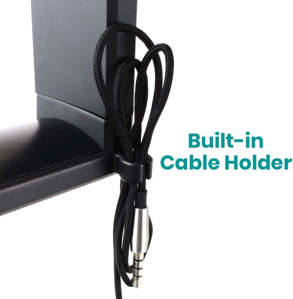 Klearlook 360° Swivel Adjustable Clamp Headphone Stand Holder, Black