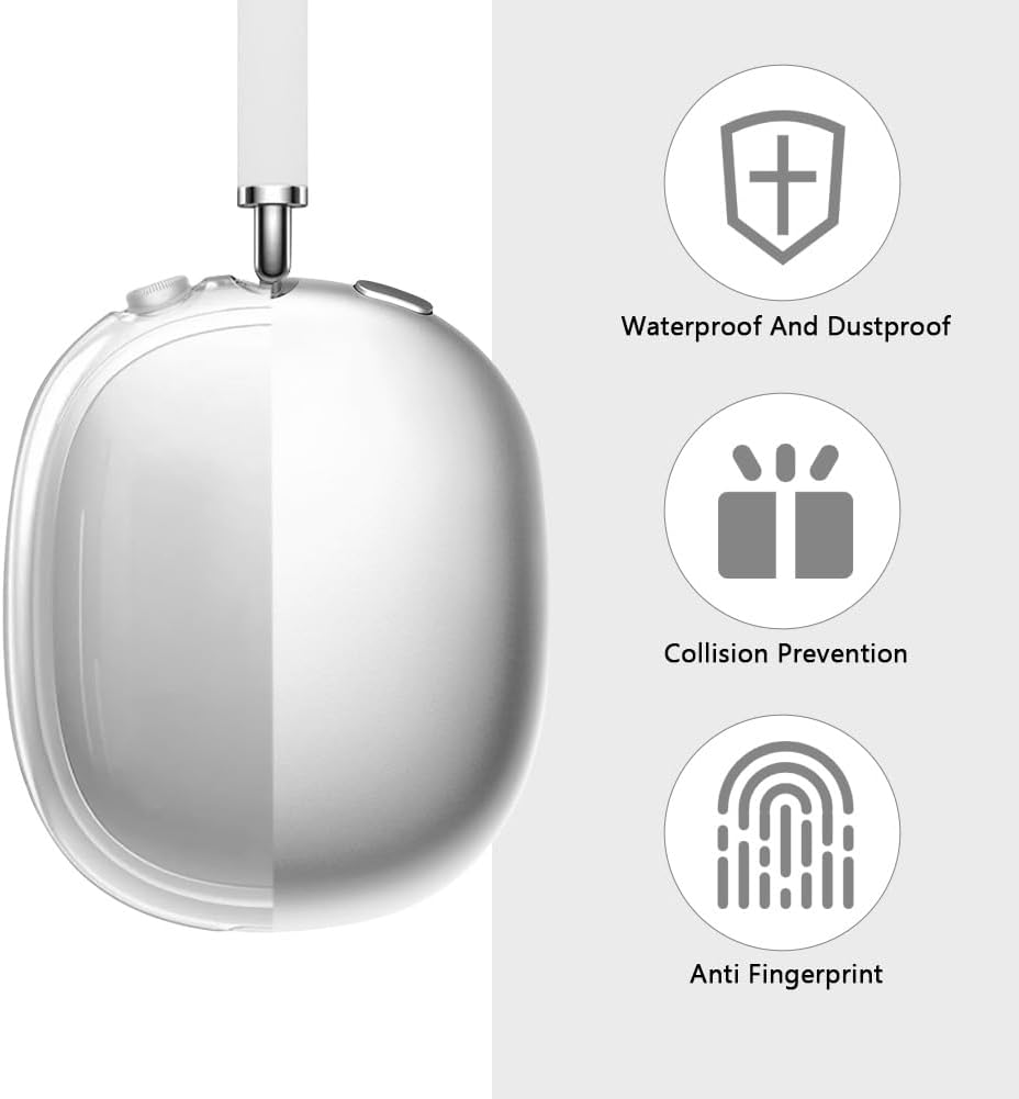 Ainiv AirPods Max Protective Case 2 Pack Soft TPU Clear Cover Anti-Scratch