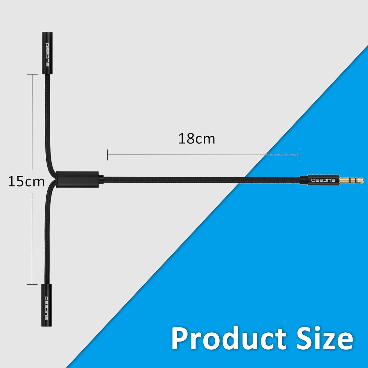 Premium 3.5mm Headphone Splitter Adapter, Dual Audio Jack Y Cable
