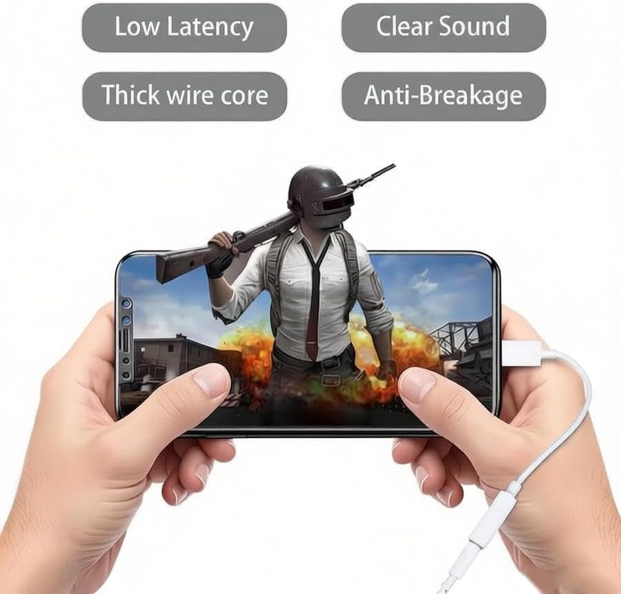 Lightning to 3.5mm Headphone Jack Adapter 2 Pack for iPhone iOS Aux Cable