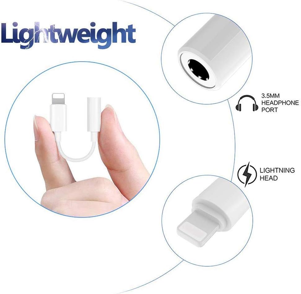 Lightning to 3.5mm Headphone Jack Adapter 2 Pack