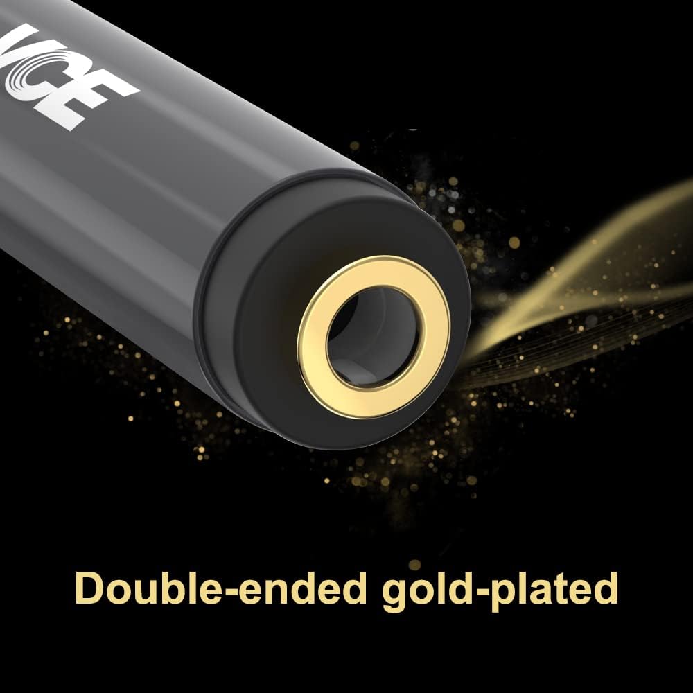 VCE 3.5mm Female to Female Audio Adapter, Gold Plated AUX Coupler