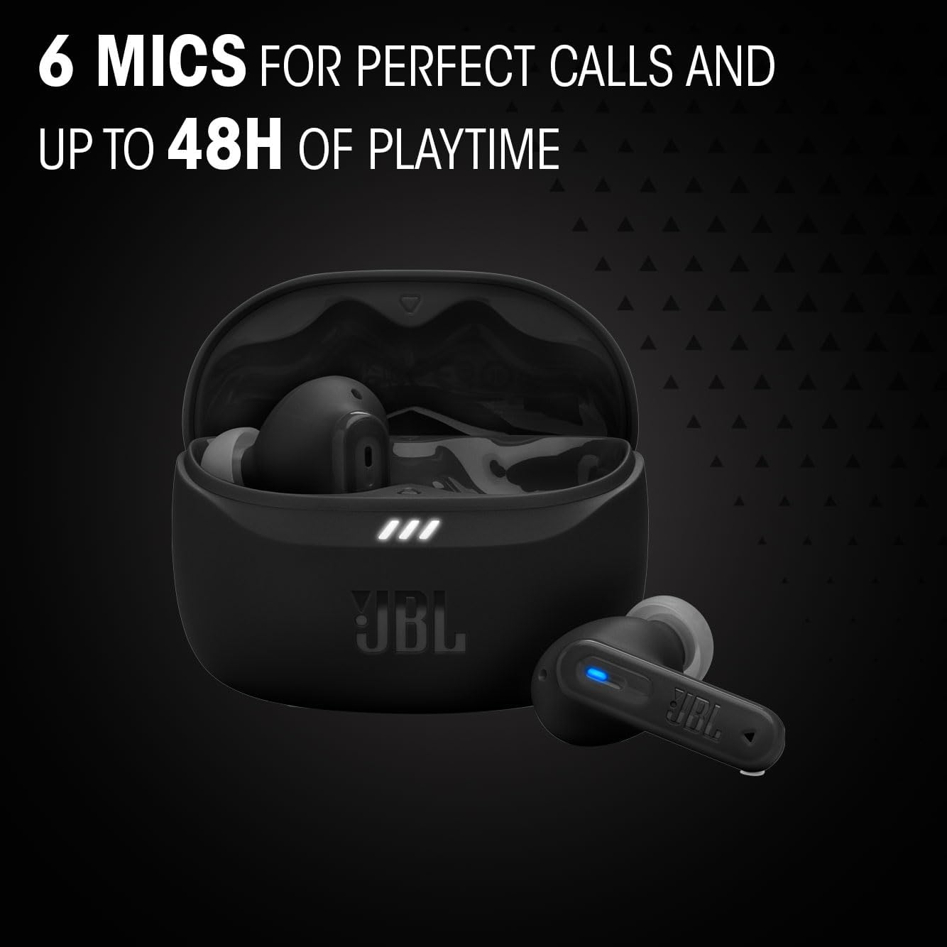 JBL Tune Beam 2 ANC Wireless Earbuds, 48H Playtime, IP54, Black Elite