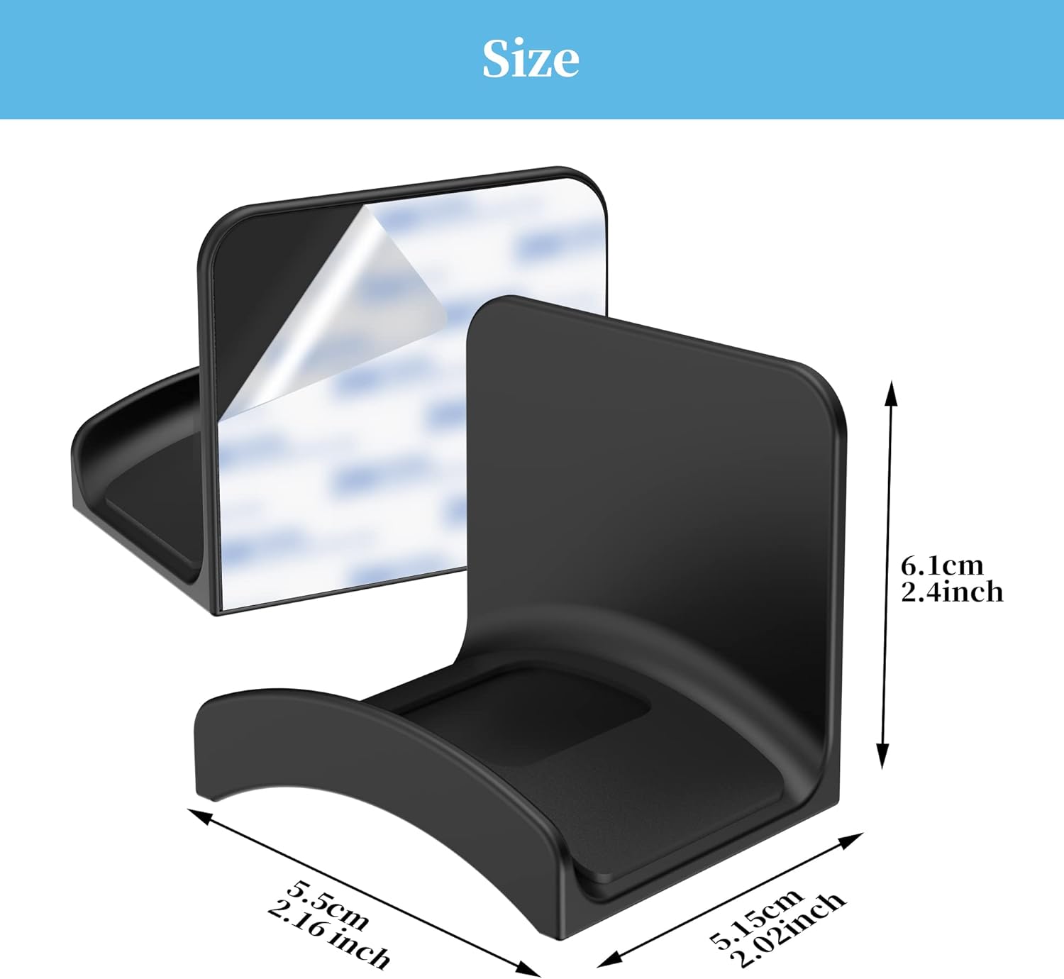 Cozycase Headphone Mount Hanger Holder Adhesive Headset Hook, Black
